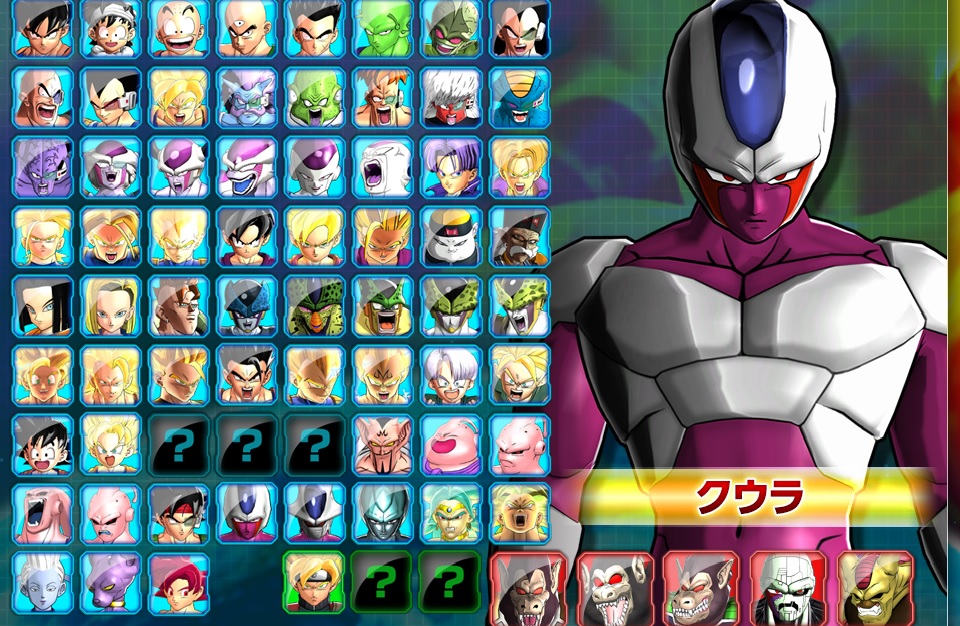all the characters in dragon ball z battle of z